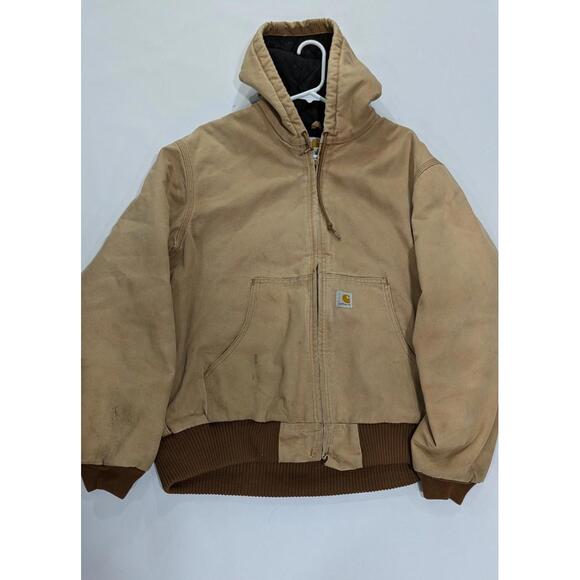 Vintage Mens Carhartt Tan Armstrong Heavyweight Quilted Jacket J140 BRN Size L